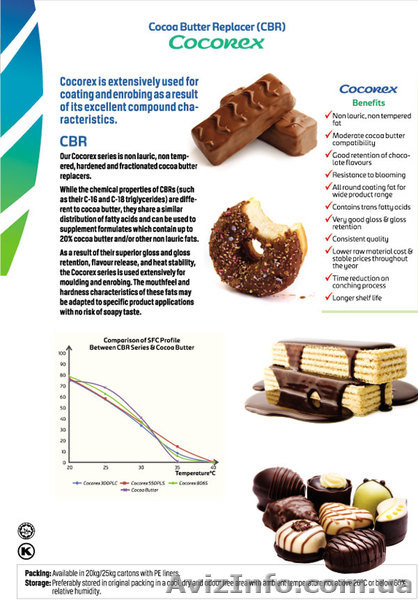 нелауриновый жиро-заменитель какао масла (CBR)    COCOREX-550PLS - <ro>Изображение</ro><ru>Изображение</ru> #1, <ru>Объявление</ru> #922190