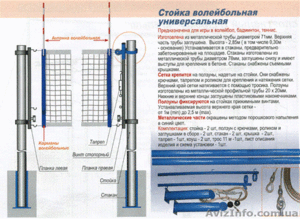 Пляжный волейбол - стойки,  разметка